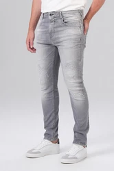 Miracle of Denim 5-Pocket Jeans Alvin Tapered (1-tlg) Grau/Hellgrau/Weiß