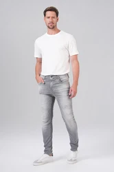 Miracle of Denim 5-Pocket Jeans Alvin Tapered (1-tlg) Grau/Hellgrau/Weiß