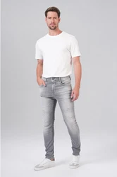 Miracle of Denim 5-Pocket Jeans Alvin Tapered (1-tlg) Grau/Hellgrau/Weiß
