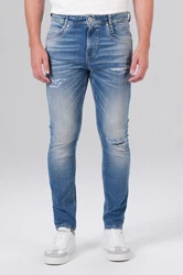 Miracle of Denim 5-Pocket Jeans Alvin Tapered (1-tlg) Creme/Weiß/Blau