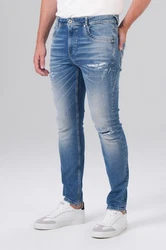Miracle of Denim 5-Pocket Jeans Alvin Tapered (1-tlg) Creme/Weiß/Blau