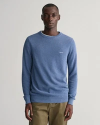 Gant Strickpullover R-Neck COTTON PIQUE C-NECK jeansblau melange