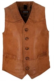 Lederweste Emilio - Herren Lederweste Lammnappa cognac