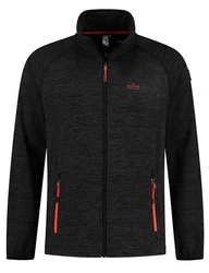 Kjelvik Fleecejacke Mike Sweatjacke Dunkelgrau/Rot/Grau