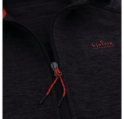 Kjelvik Fleecejacke Mike Sweatjacke Dunkelgrau/Rot/Grau