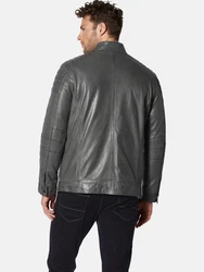 Babista Lederjacke ZANZINO Dunkelgrau/Grau/Hellgrau/Braun/Dunkelgrün