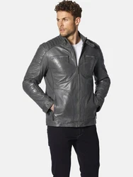 Babista Lederjacke ZANZINO Dunkelgrau/Grau/Hellgrau/Braun/Dunkelgrün