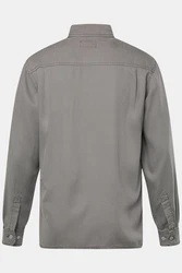 Men Plus Jeansoptik Hemd Kentkragen Hellgrau/Khaki/Grau/Braun/Dunkelgrün