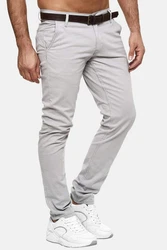 Elara Chinohose Herren Chino Hosen (1) Grau/Hellgrau