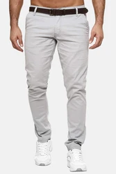 Elara Chinohose Herren Chino Hosen (1) Grau/Hellgrau