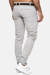 Elara Chinohose Herren Chino Hosen (1) Grau/Hellgrau