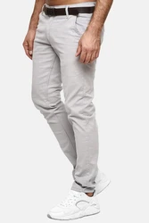 Elara Chinohose Herren Chino Hosen (1) Grau/Hellgrau