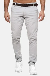 Elara Chinohose Herren Chino Hosen (1) Grau/Hellgrau