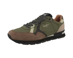 Pepe Jeans Brit Road Sneaker Dunkelgrün/Braun/Khaki