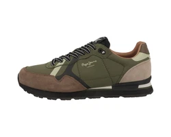 Pepe Jeans Brit Road Sneaker Dunkelgrün/Braun/Khaki