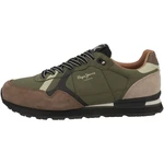 Pepe Jeans Brit Road Sneaker Dunkelgrün/Braun/Khaki