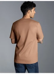 Trigema T-Shirt TRIGEMA T-Shirt DELUXE Braun/Khaki/Beige