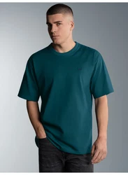 Trigema T-Shirt Heavy Oversized  Türkis/Grün