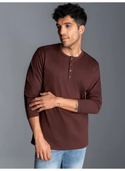 Trigema Longsleeve Langarmshirt mit Knopfleiste 