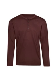 Trigema Longsleeve Langarmshirt mit Knopfleiste 