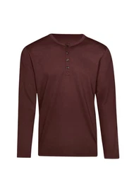Longsleeve Langarmshirt mit Knopfleiste (1-tlg)