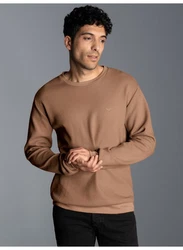 TRIGEMA Herren Sweatshirt Waffeloptik 619501 Haselnuss/braun