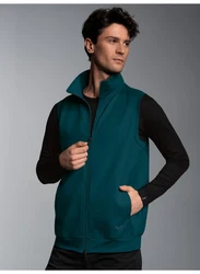 Trigema Steppweste TRIGEMA Weste aus bequemem Sweat-Material blau