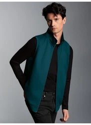 Trigema Steppweste TRIGEMA Weste aus bequemem Sweat-Material blau