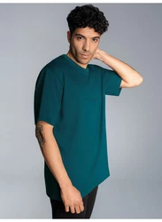 Trigema Heavy Oversized T-Shirt mit 3D-Motiv saphir