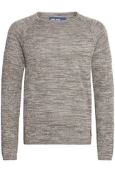 Blend Dan Herren Strickpullover Feinstrick Mit Rundhals (20700587ME) Grau/Hellgrau
