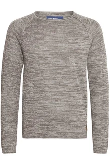 Blend Dan Herren Strickpullover Feinstrick Mit Rundhals (20700587ME) Grau/Hellgrau