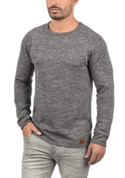 Blend Dan Herren Strickpullover Feinstrick Mit Rundhals (20700587ME) Dunkelgrau/Grau/Hellgrau