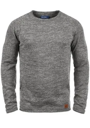 Blend Dan Herren Strickpullover Feinstrick Mit Rundhals (20700587ME) Dunkelgrau/Grau/Hellgrau