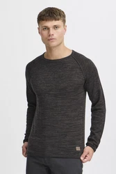 Blend Dan Herren Strickpullover Feinstrick Mit Rundhals (20700587ME) Dunkelgrau/Grau/Schwarz