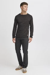 Blend Dan Herren Strickpullover Feinstrick Mit Rundhals (20700587ME) Dunkelgrau/Grau/Schwarz