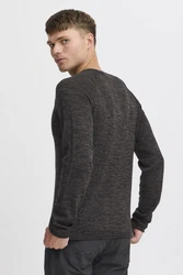 Blend Dan Herren Strickpullover Feinstrick Mit Rundhals (20700587ME) Dunkelgrau/Grau/Schwarz