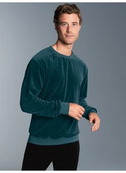 TRIGEMA Sweatshirt Nicki-Shirt Türkis/Grün/Dunkelgrün
