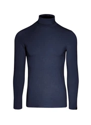 Trigema Rollkragen-Shirt aus elastischer Viskose blau (navy)