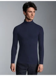 Trigema Rollkragen-Shirt aus elastischer Viskose blau (navy)