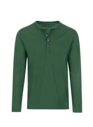 Trigema Longsleeve Langarmshirt mit Knopfleiste grn (efeu)
