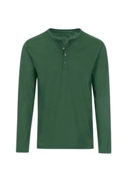 Trigema Longsleeve Langarmshirt mit Knopfleiste grn (efeu)