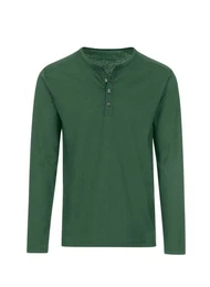 Longsleeve Langarmshirt mit Knopfleiste (1-tlg)
