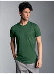 Trigema T-Shirt Slim Fit Dunkelgrün/Grün