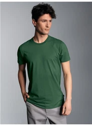 Trigema T-Shirt Slim Fit Dunkelgrün/Grün