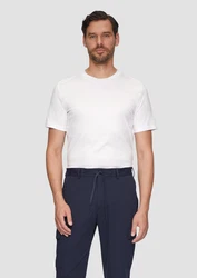 s.Oliver BLACK LABEL Kurzarmshirt Slim Fit Weiß/Creme