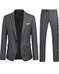 Allthemen Anzug Slim Fit Business Herrenanzug Dunkelgrau/Grau/Hellgrau