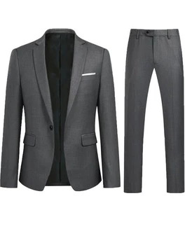 Allthemen Anzug Slim Fit Business Herrenanzug Dunkelgrau/Grau/Hellgrau