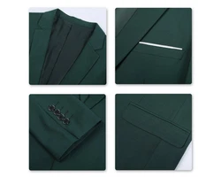 Allthemen Anzug Slim Fit Business Herrenanzug Dunkelgrün/Grün