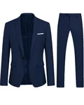 Allthemen Anzug Slim Fit Business Herrenanzug Dunkelblau