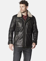 Lederjacke MANSITOTZI mit Lammfellkragen